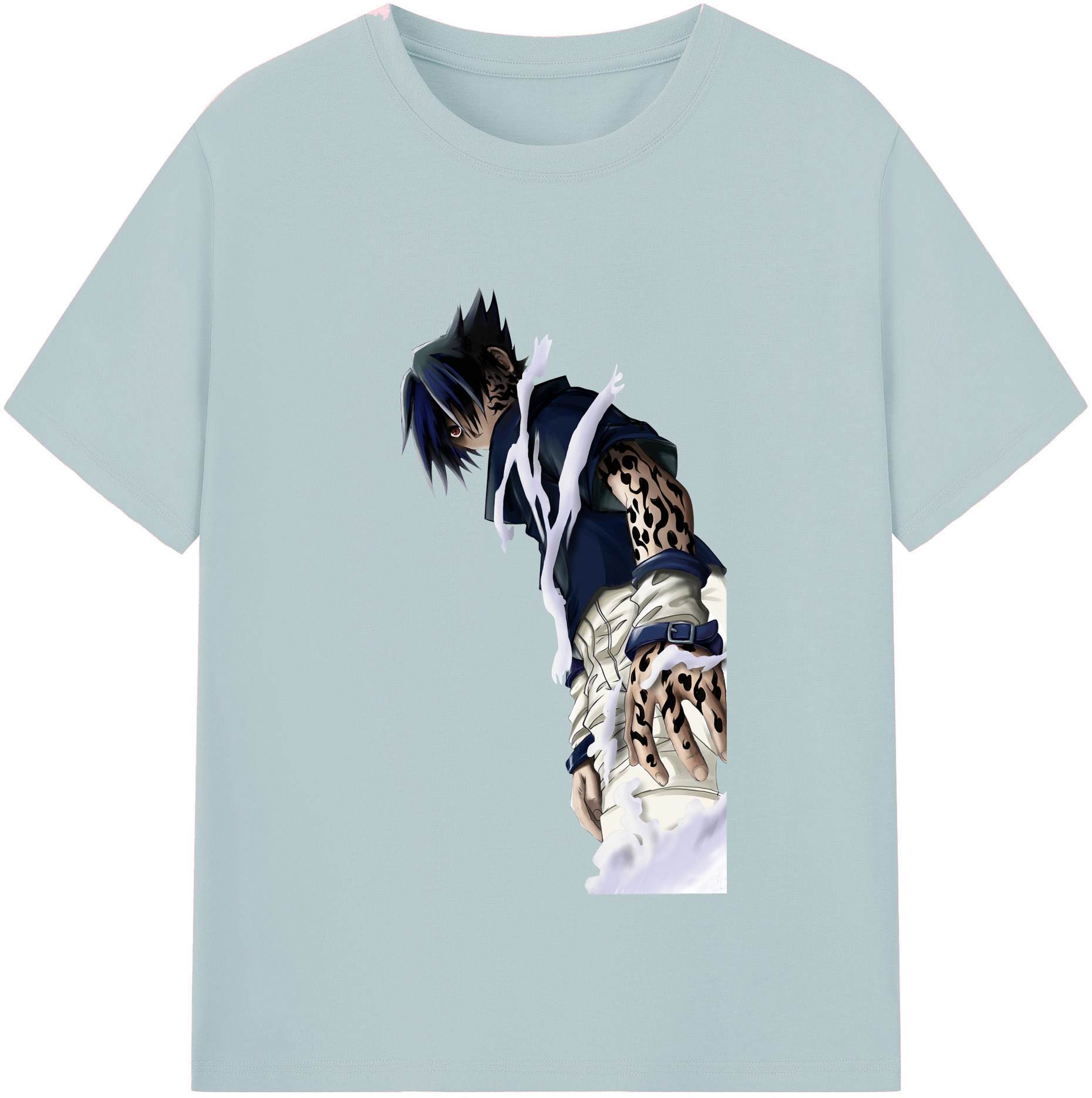 （画像用） NARUTO -ナルト- うちは サスケ Uchiha Sasuke 綿100％半袖Tシャツ（フロントプリント）